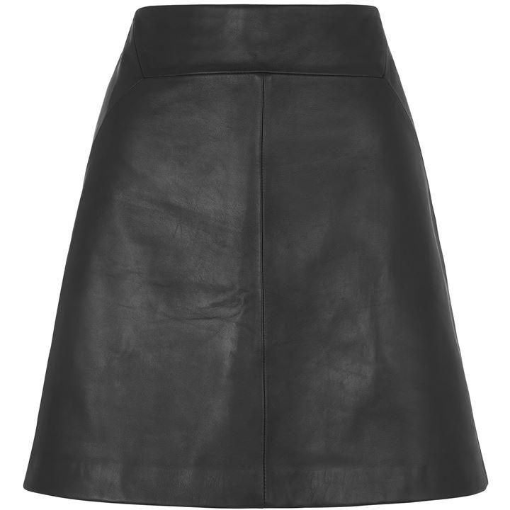 Leather A Line Skirt
