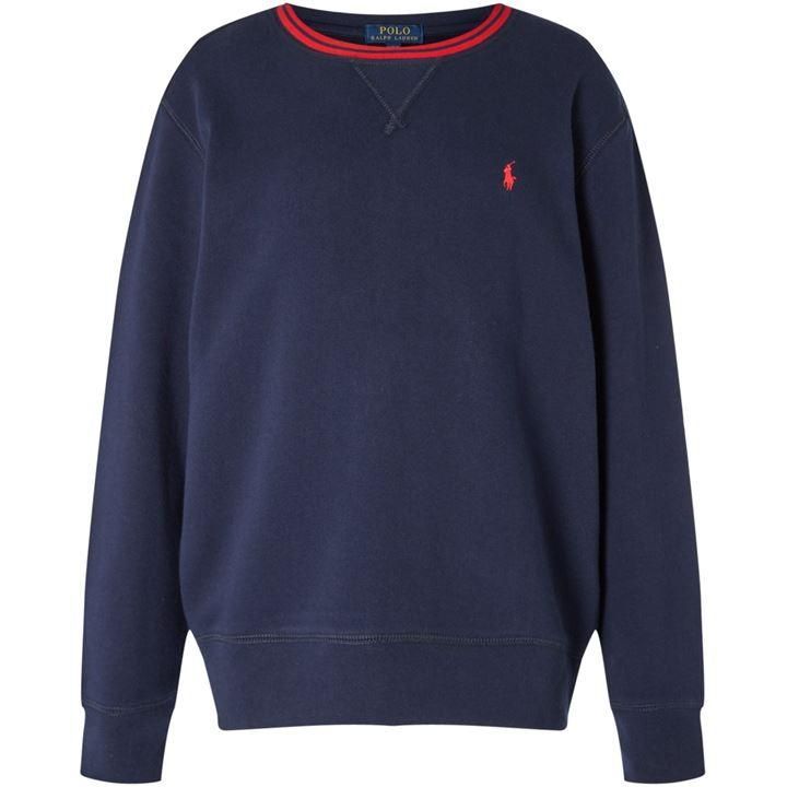 Crew Neck With Tipped Collar