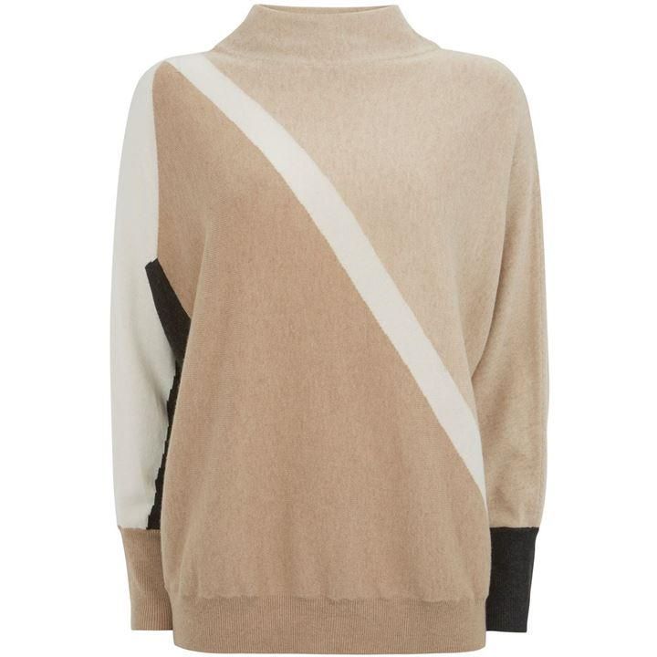 Neutral Blocked Batwing Knit