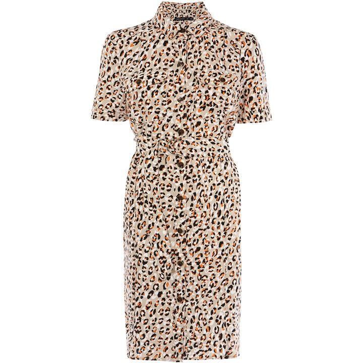 Leopard-Print Shirt Dress
