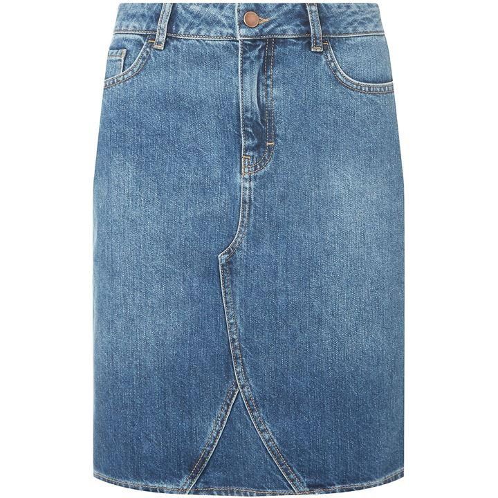 Tall Medium Wash Denim Skirt