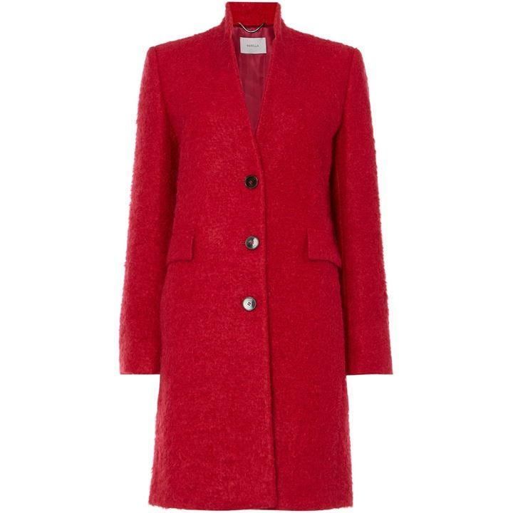 Fluffy wool single breasted coat