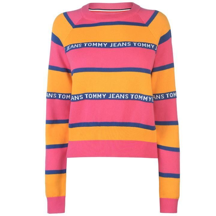 Tommy Tape Stripe Sweater Womens