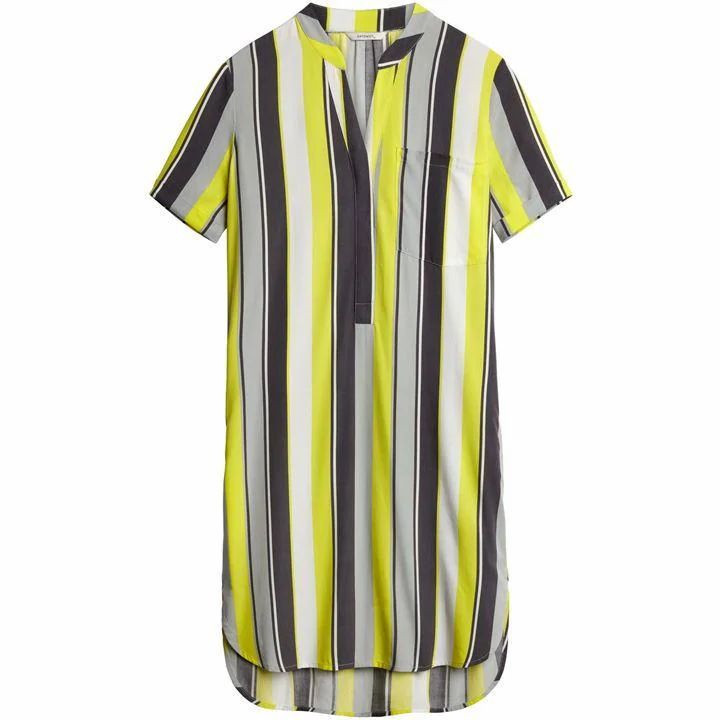 Yellow And Grey Stripe Tunic