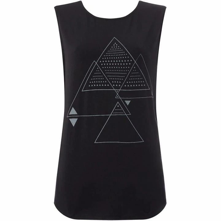 Reflective triangle cross back top