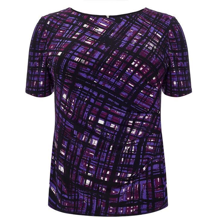 Plus Size Tamsin painted grid top