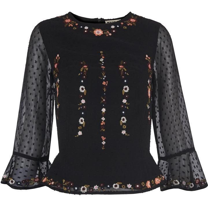 Multi Flower Embroidered Top