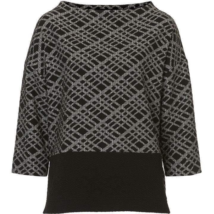 Graphic textured tunic top