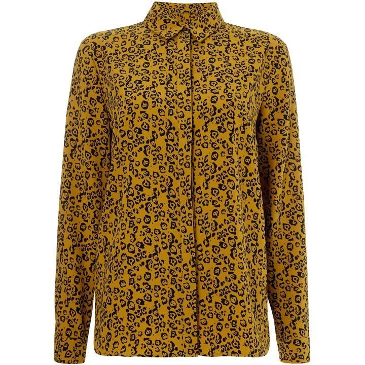 Khaki leopard printed shirt