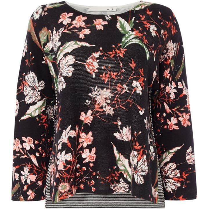 Floral knitted jumper