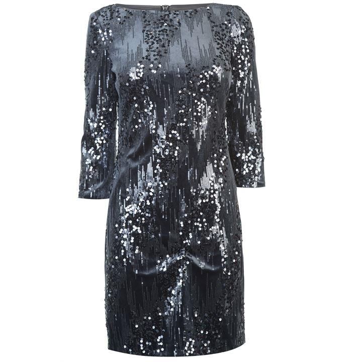 Velvet sequin shift dress