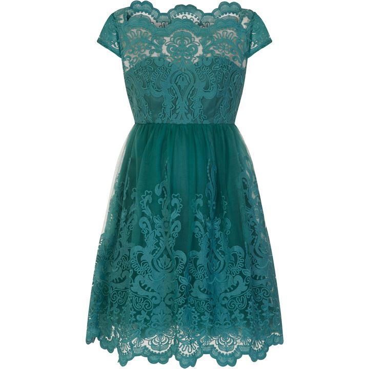Metallic Lace Tea Dress