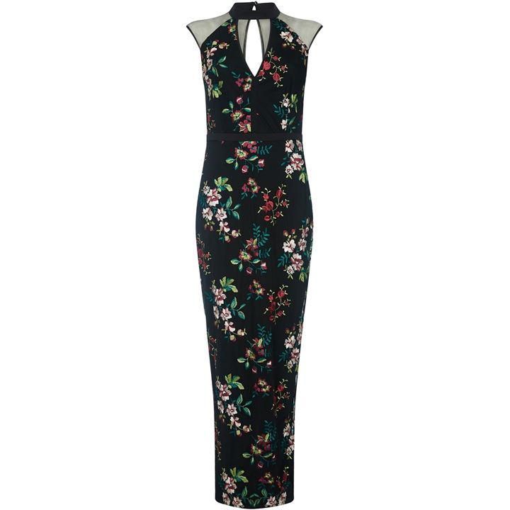 Oriental Embroidered Maxi Dress