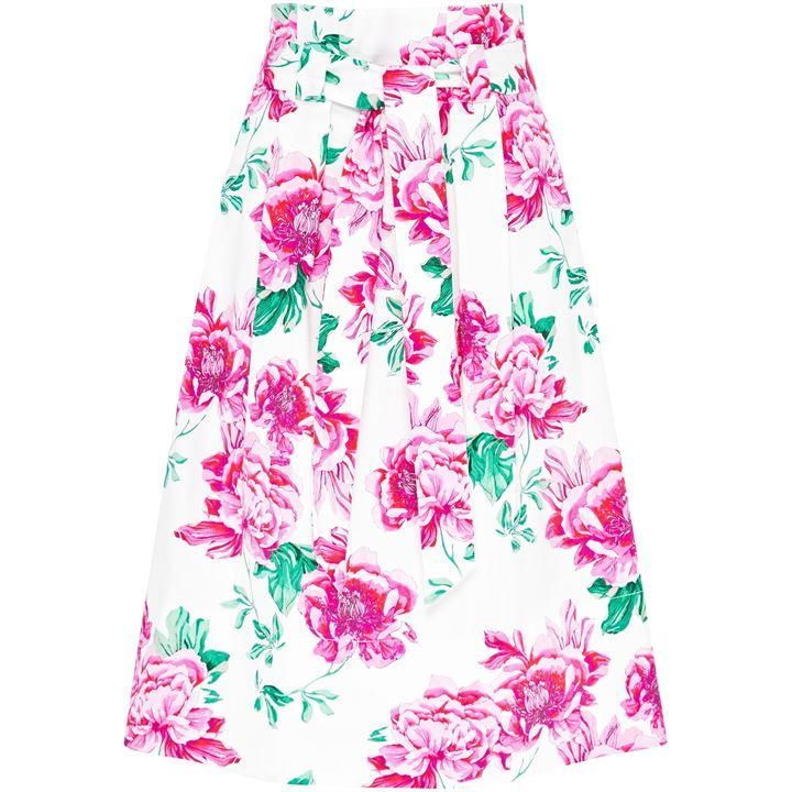Paper Bag Skirt With Floral Print