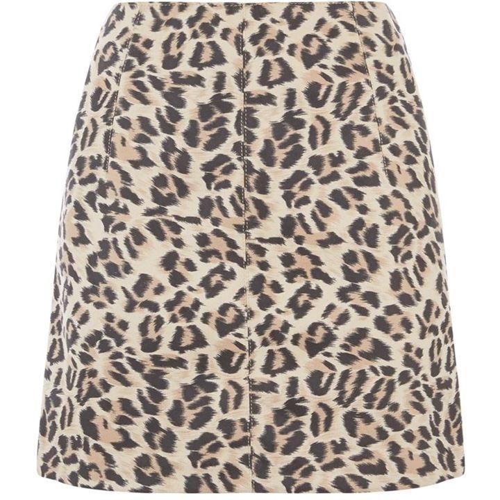 Faux Suede Leopard Skirt