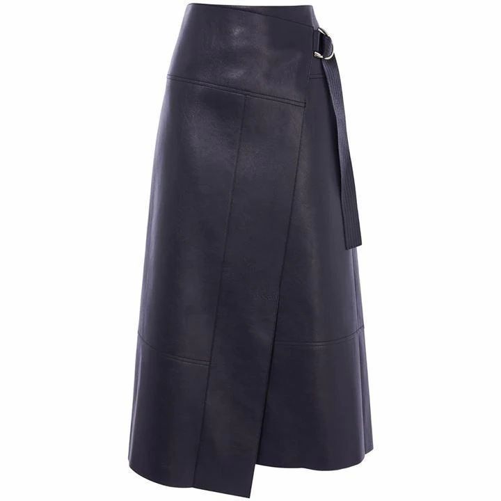 Faux-Leather Wrap Skirt