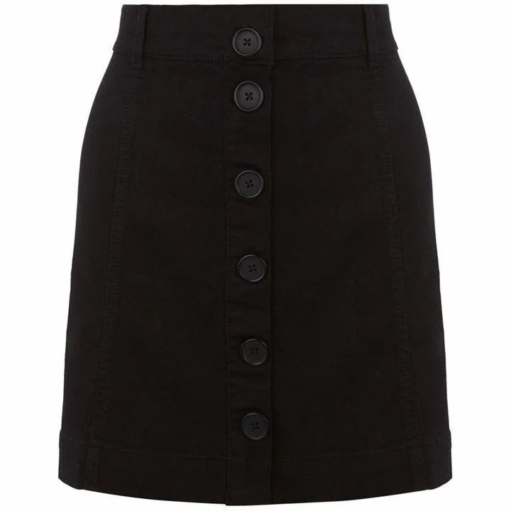 Black Button Through Skirt