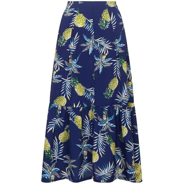 Pineapple Print Frill Skirt