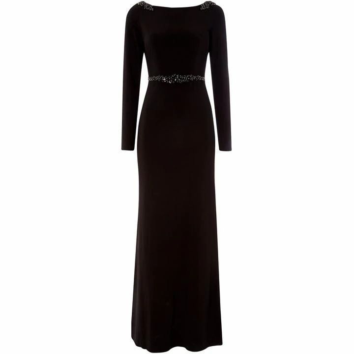 Long sleeve embellished gown