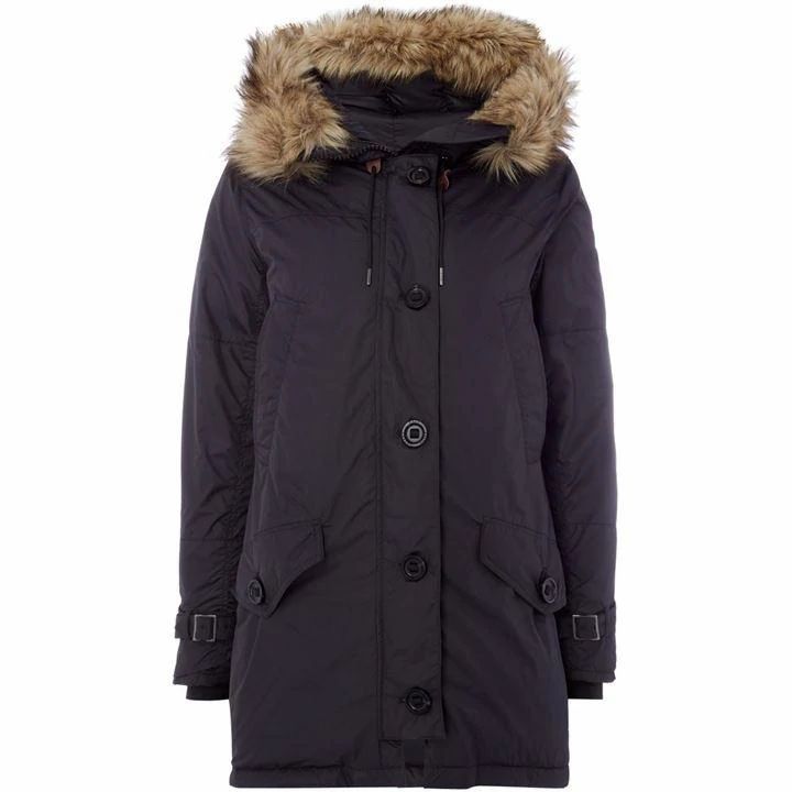 Longline Parker With Detachable Fur Hood