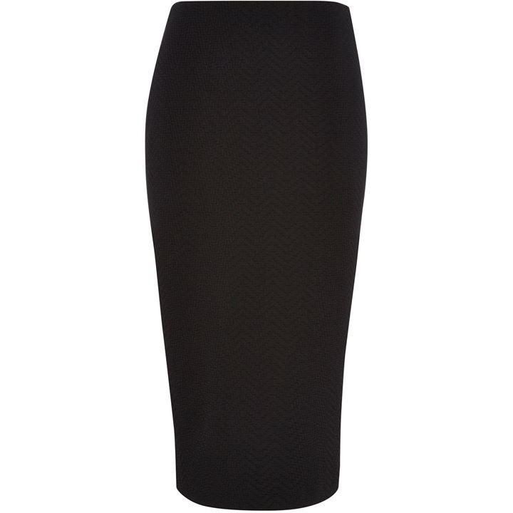 Textured Tailored Pencil Skirt