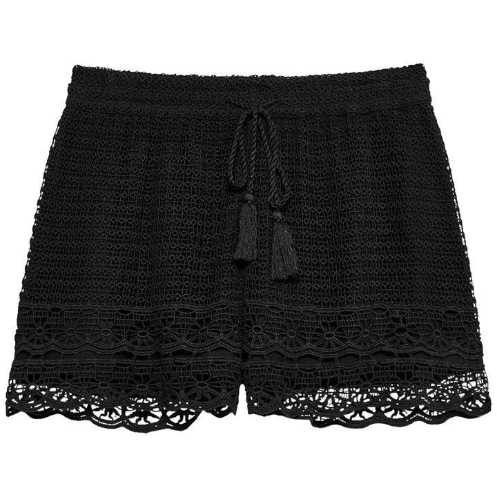 Jack Wills Henriette Crochet Shorts - Black