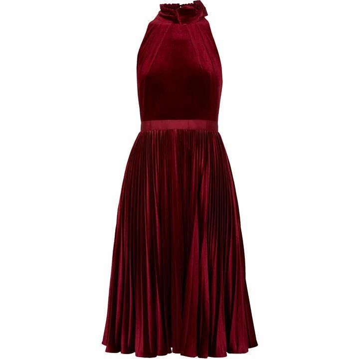 Ted Baker Cornela Velvet Midi Dress - Red