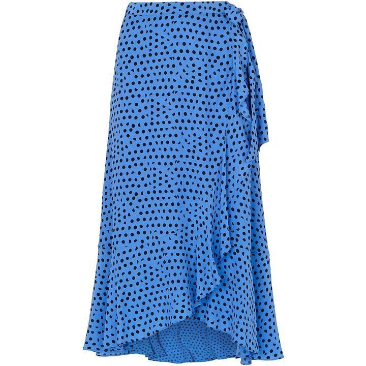 Whistles Lunar Spot Wrap Skirt - Blue Multi