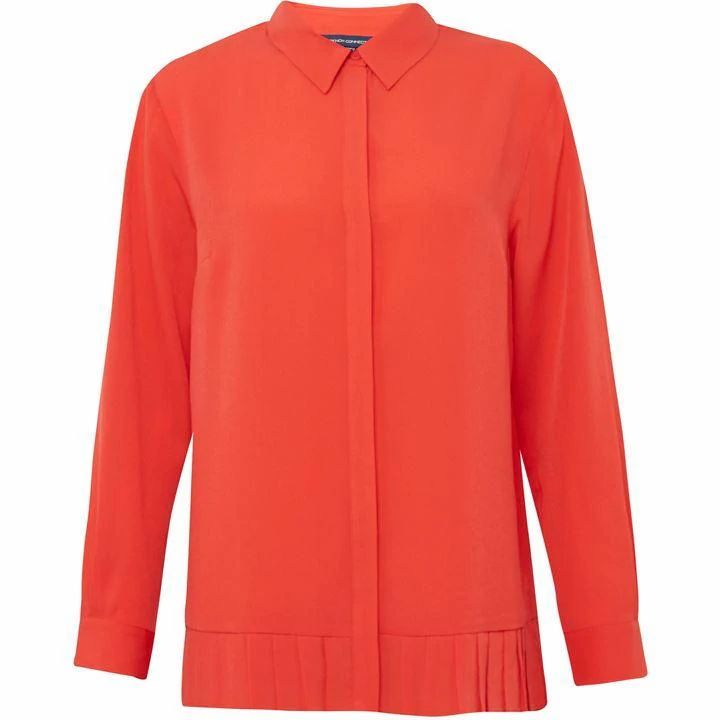 French Connection Crepe Light Pleated Top - Orange