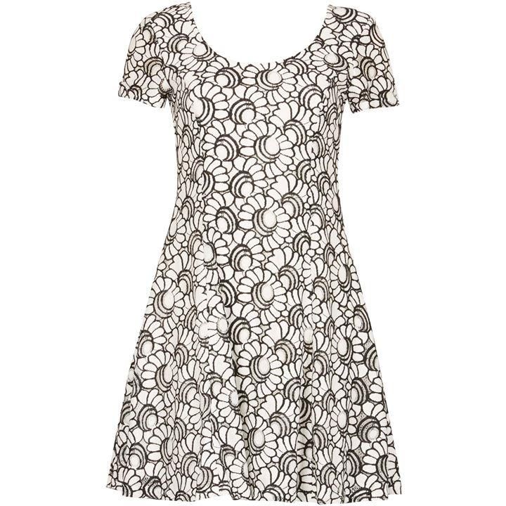 Izabel Embroidered Floral Lace Dress - White