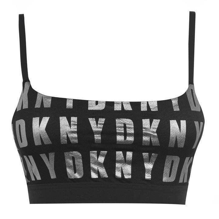 DKNY Logo Performance Bralette - Black 7HE