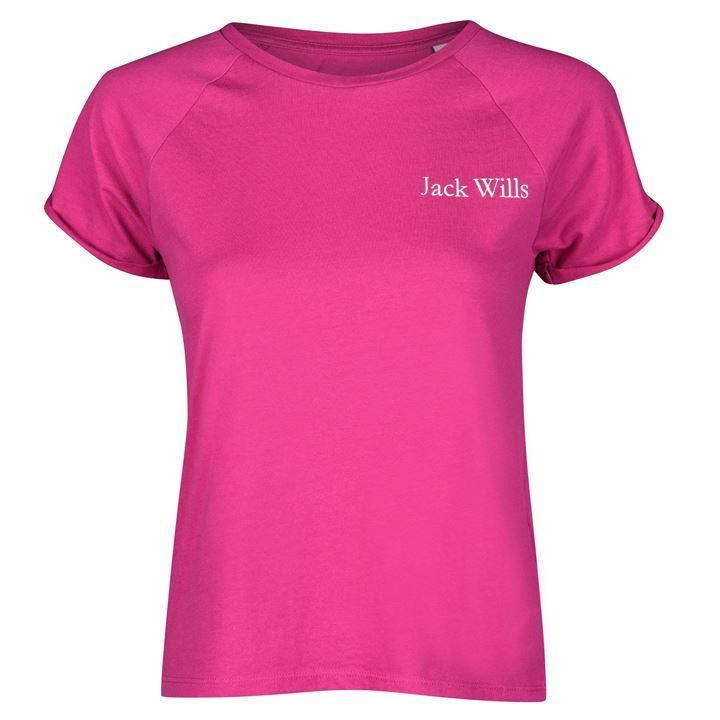 Jack Wills Blockley Raglan T-Shirt - Magenta