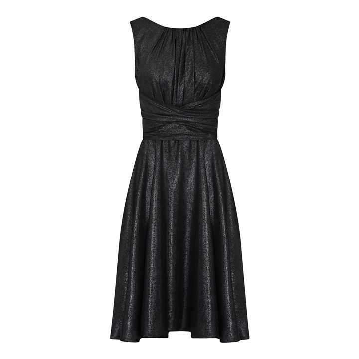 Ariella London Lana Marie Reika Foil Chiffon Dress - BLACK SILVER