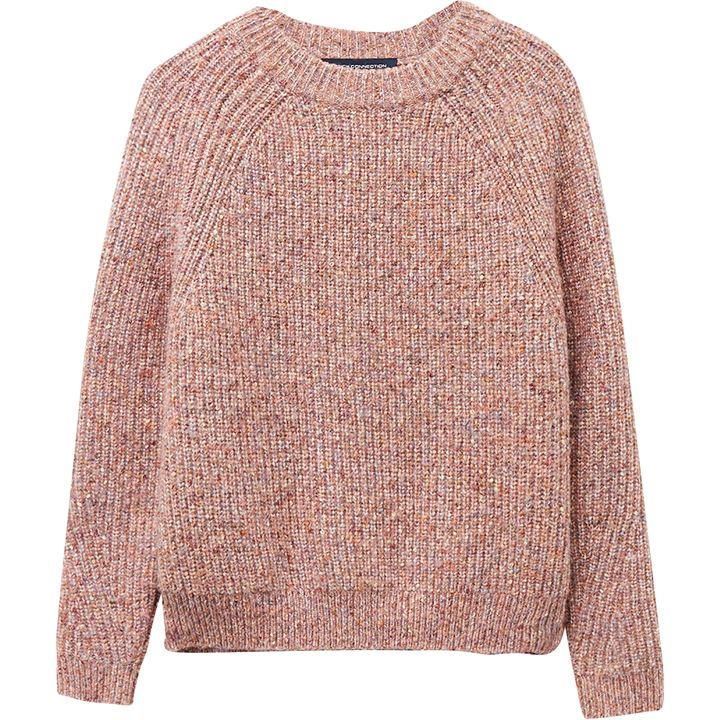 French Connection Suvia Knits Crew Neck Jumper - Cinder Pink Multi