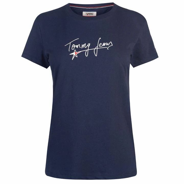 Tommy Jeans Feminine Script T Shirt - Navy