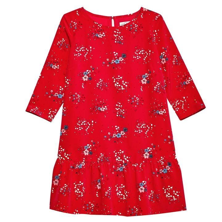 Jack Wills Cotterell Print Drop Waist Mini Dress - Red