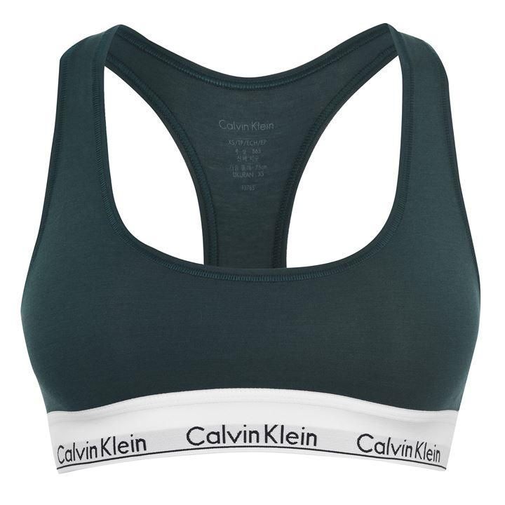 Calvin Klein Modern Cotton Logo Bralette - Green CP2