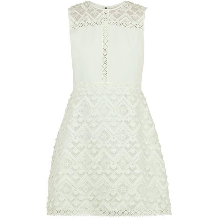 Ted Baker Butrcp A-Line Geo Lace Dress - Green