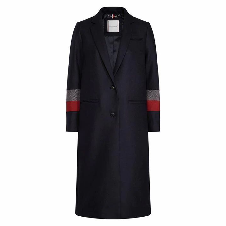 Tommy Hilfiger Essential Long Wool Coat - Navy