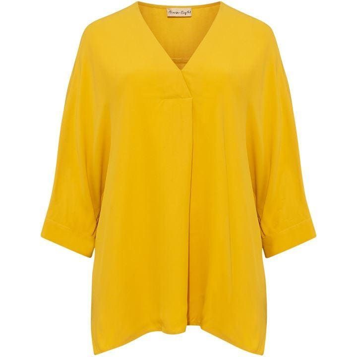 Phase Eight Maurica Fold Front Blouse - Yellow