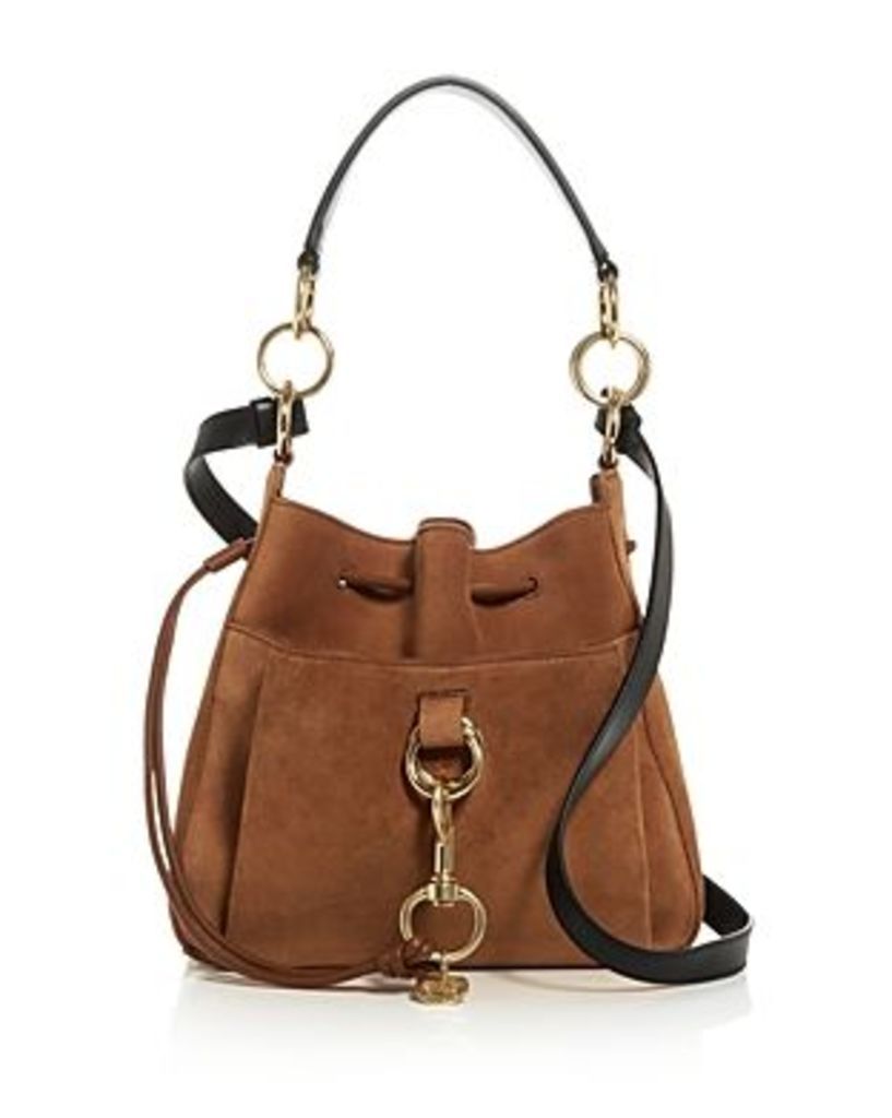 Tony Suede and Leather Shoulder Bag