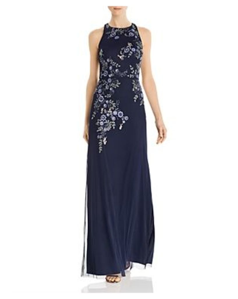 Aidan Mattox Embellished Floral Gown