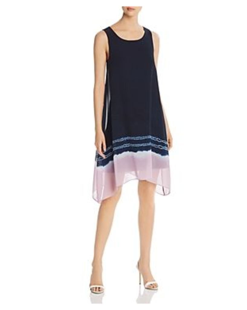 Donna Karan New York Sleeveless Tie-Dye-Hem Shift Dress