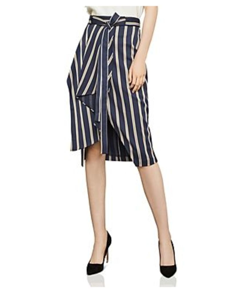 Bcbgmaxazria Striped Asymmetric Skirt