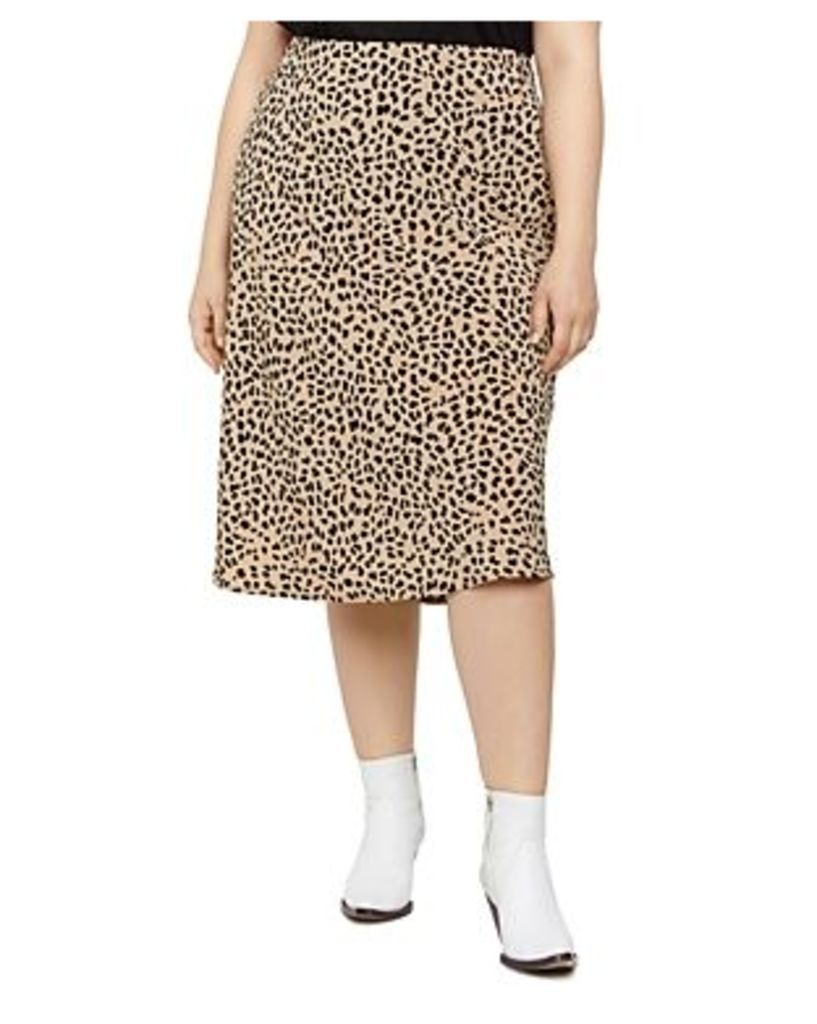 Sanctuary Curve Cheetah-Print Midi Slip Skirt