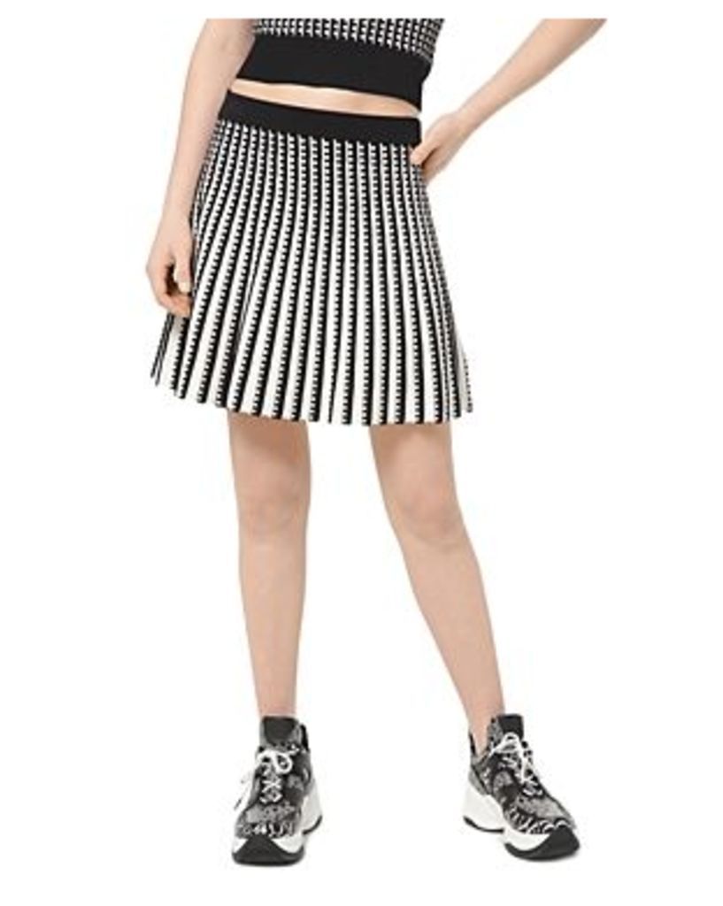 Michael Michael Kors Pleated Geo-Pattern A-Line Skirt