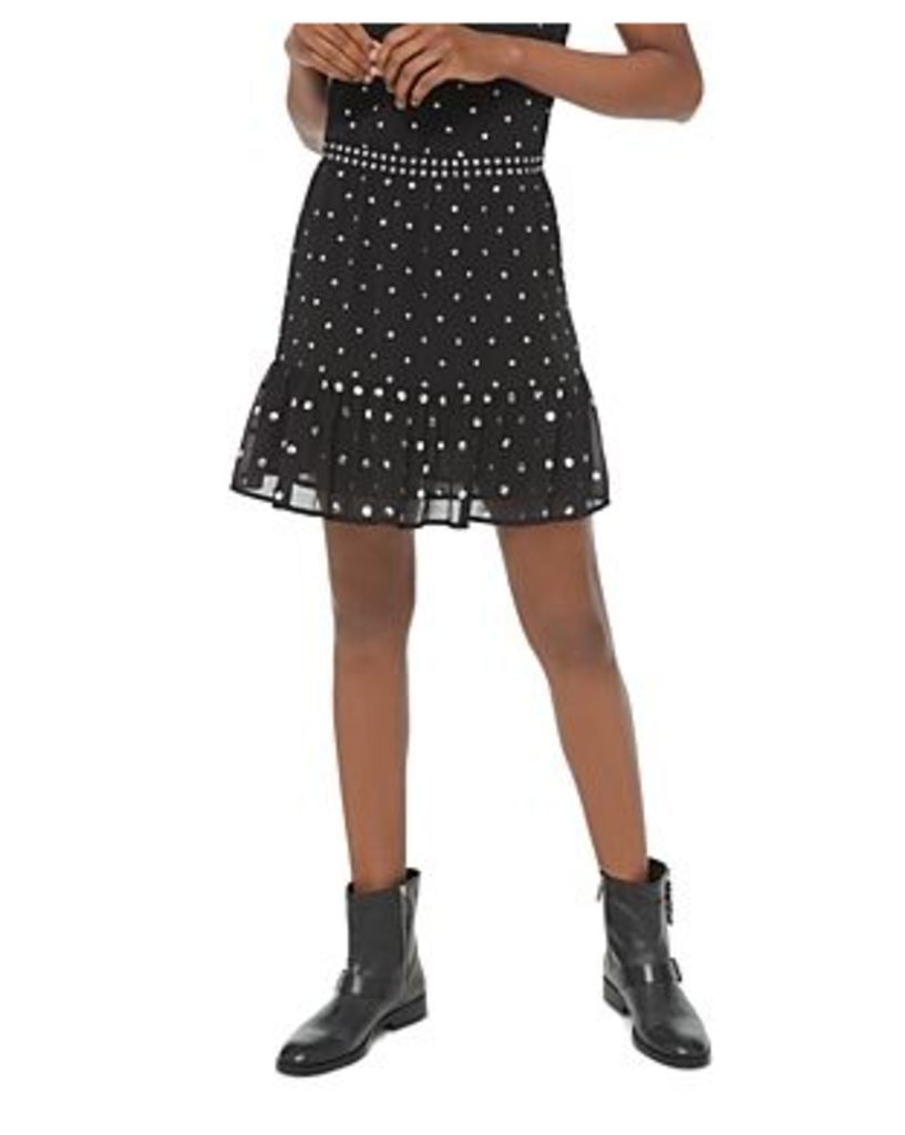 Ruffled Studded Georgette Skirt