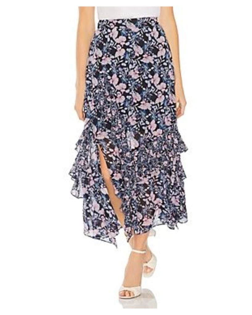 Vince Camuto Charming Floral Tiered-Ruffle Skirt