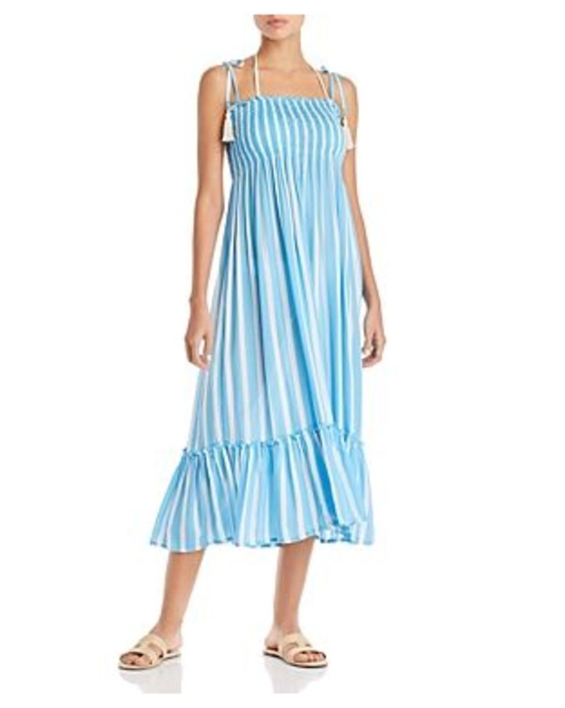 Piper Toiny Striped Midi Dress Swim Cover-Up