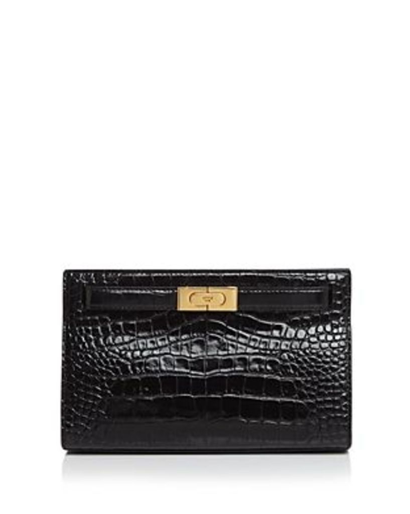 Lee Radziwill Embossed Leather Clutch